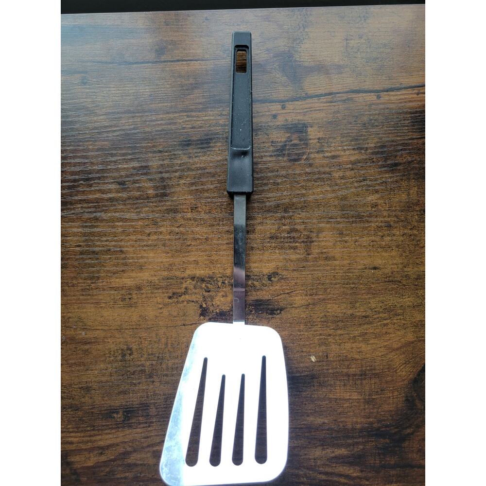 Vintage Foley Chrome Plated 12" Flipper/Spatula w/Black Handle - Made in USA